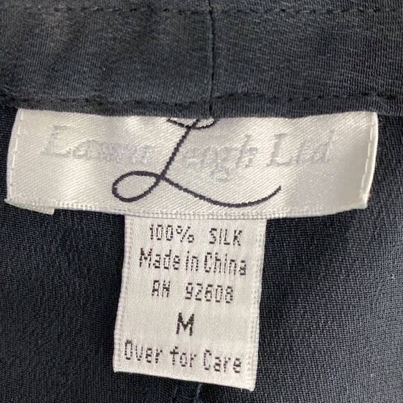 Laura Leigh Ltd Silk Black High Rise Straight Leg Pants Size M - Picture 4 of 8